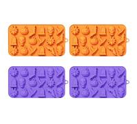 4pcs stampi in silicone di Halloween, 18 cavità varie forme di ghost di zucca stampi di cioccolato non stick alimentari in silicone per cioccolato, fondente, cupcake | Griddles