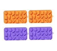 4pcs stampi in silicone di Halloween, 18 cavità varie forme di ghost di zucca stampi di cioccolato non stick alimentari in silicone per cioccolato, fondente, cupcakeHalloween