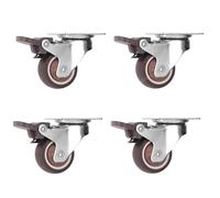 4pcs Stem Threaded Casters Office Chairs Wheels Heavy Furniture Rotary Castor Wheel Per Casa e Ufficio(A-with brake,2 inch)