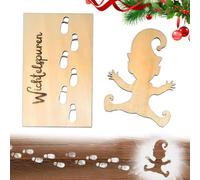 4pcs Stencil per gnomi, Stencil per Impronte dei Gnomi, Gnomo Elfo di Natale Stencil, Stencil per Gnomo per Finestra Elfo, per Decorazioni Natalizie su Pavimenti e Finestre
