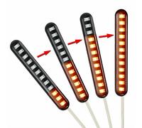 4PCS Striscia Segnale Di Rotazione LED Moto Flusso Sequenziale 12LED Coda Freno-