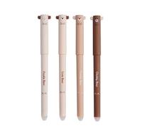 4PCS Studente Insegnante Regalo 0.5mm Carino Piccolo Orso Cancellabile Penna Gel Set Nero Blu Magia Ricarica Scuola Ufficio Kawaii Cancelleria di Scrittura