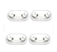 4PCS Supporto Magnetico Per Occhiali In Acciaio Inox Mini Occhiali Da Sole Rack 12 Colori A Forma di Pipistrello ID Badge Holder, bianco, Taglia unica
