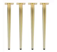 4pcs Table Legs, Adjustable Furniture Legs, Conical Sofa Legs, Cabinet Legs, Metal Legs, Legs for Coffee Table, TV Stand, Bed, Nightstand, with Screws (Gold, 50 cm)