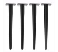 4pcs Table Legs, Adjustable Furniture Legs, Conical Sofa Legs, Cabinet Legs, Metal Legs, Legs for Coffee Table, TV Stand, Bed, Nightstand, with Screws (Black, 20 cm)