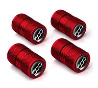 4Pcs Tappi Stelo Valvole Pneumatici Auto per Fiat 500 500C 500X Punto Abarth Stilo Palio Bravo Doblo, Cappucci delle Valvole in Alluminio Parapolvere Resistenti alla Corrosione Tappini Gomme Auto