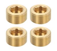 4Pcs Tappo Filettato in Ottone, 3/4\" BSP Maschio per Fitting Interno Esagonale