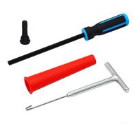 4PCS Tire Valve Stem Removal Tool Kit T-Handle Puller(C) | Includes puller, T-handle hook, positioning tube, complete repair solution, saves time