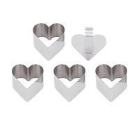 4pcs Torta tagliente stampo in acciaio inossidabile multifunzione fai -da -te rilascio facile da forno di cottura stampo strumento con coperchio per le torte da cottura a casa (A forma di cuore)