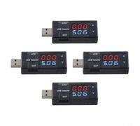 4Pcs USB Corrente E Tensione Meter Doppio Display 0.01V Risoluzione Per Il Telefono per il Caricatore Banca di Potere Cavo di Rilevazione Qualità Test