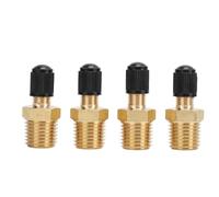 4pcs Valvola del serbatoio in ottone 1/4in NPT maschio 200 PSI Core di valvola standard con tappi di tenuta per la riparazione e manutenzione dell'auto del compressore d'aria