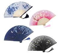 4PCS Ventaglio, Ventagli Pieghevoli, Ventaglio Donna, a Mano Pieghevole, Matrimonio, Ventagli a Mano, per Ballo, Regali di Nozze, Decorazione Fai da Te