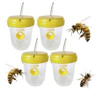4Pcs Wasp Traps Outdoor Hanging, 3.7x4.7 Inch Reusable Wasp Killer, Plastic Hornet Trap for Outside