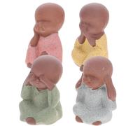 4pcs Zen Style Mini Monak Ornaments Creative Tè Pet Adornments Decors da teatro