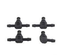 4pcsCommonRailDieselinieselInjectorReturnPipeConnector,T & LFittingwithCheckValveforLeak-ProofFuelFlow,BlackPlastic
