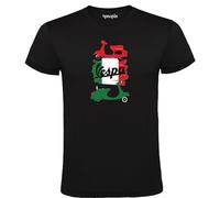 4people Maglietta Nera Vespa Uomo 100% Cotone - Taglie S M L XL XXL Design Esclusivo, Nero , XXL