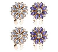 4pezzi Bottoni in Strass A Forma di Fiore,Copribottoni con Strass,Bottonis Stras Trasparenti Staccabili,Accessori per Abiti da Sera,Accessori per Smoking e Frac,per Donne,Spose