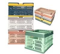 4Pezzi Cassetta Plastica Pieghevoli, Cassette Plastica con Maniglia, Scatola Portaoggetti Pieghevole, Cesto di Stoccaggio Pieghevole, Cestini Portaoggetti per Cucina, Bagno, Ufficio (30x20x15cm)