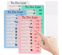 4Pezzi Lista delle Cose da Fare,Pianificatore di Routine,Lavagna delle Attività,Lavagne Memo con Liste Controllo e Carte Sostituibili,Organizzatore Riutilizzabile per Pianificazione Temporale e Studio