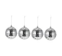 4pezzi Sfere Specchio Decorative in Vetro Argento per Festa | Effetto Riflettente, Design Classico, per Eventi a Tema e Festival Musicali