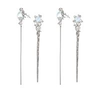 4Pieces Luna Tornante Metallo Bastone Per Capelli Per Chignon Updos Costume Tornante Lungo Styling Accessori Donne Ragazza Accessori Updos