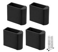 4piedino per scala, 50 x 22 mm, universali, antiscivolo, in TPU resistente ai raggi UV, gomma antiscivolo, tappi per scalette, piedini per scale pieghevoli (nero)