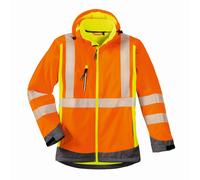 4PROTECT Attenzione scommessarschutz-Softshell-Jacke Houston Arancione fluorescente/giallo fluorescente XL
