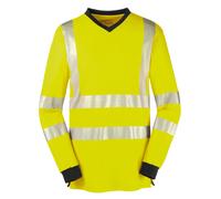 4PROTECT Camicia a maniche lunghe ad alta visibilità Jacksonville giallo fluorescente/grigio 4XL