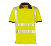 4PROTECT Polo ad alta visibilità Orlando giallo fluorescente/grigio M