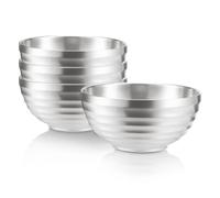 4Pz 18/8 Ciotole in Acciaio Inossidabile Doppio Strato isolato Noodle Soup Bowl Ciotola di Riso Insalata Ciotola, Ciotole in Metallo per Frutta Cereali Snack Antipasto,Lavastoviglie Sicuro (Argento)