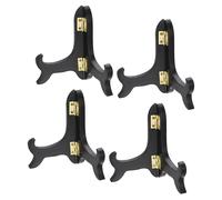 4pz 4" Cavalletto Piatto Supporto,Legno Pieghevole Espositore Supporto Nero