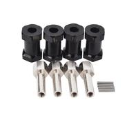 4PZ Alluminio RC Car 12Mm Hex Wheel Hub Drive Adapter Extension Combiner Coupler per 1/10 RC Crawler Axial SCX10 D90, Nero 20Mm