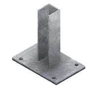 4PZ BASE SUPPORTO PER PALETTO QUADRO zincata - per paletto mm 50 x 50