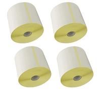 4PZ BOBINE, Rotolo di Etichette Termiche 100x100mm, Autoadesive per stampante trasferimento termico, per spedizione logistica ufficio, 450 Etichette per Rotolo, Set di 4pz