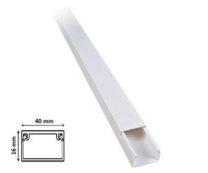 4PZ Canalina per cavi elettrica 40x16 mm 2 metri in plastica passacavi bianco