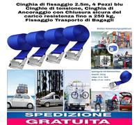 4pz Cinghia di fissaggio 2.5m, blu Cinghie di tensione, Cinghia di Ancoraggio