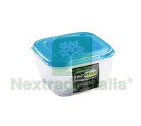 4PZ CONTENITORI ERMETICI QUADRATI PER ALIMENTI IN PLASTICA LT.2,00 CM.18X18X11H: