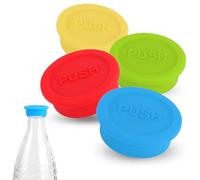 4pz Coperchi per Bottiglie di Soda, Silicone Tappo di Chiusura per Bottiglie di Bevande Tappo per Bottiglie di Soda Compatibile Con Bottiglie di Vetro Sodastream (Rosso, Giallo, Blu, Verde)