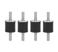 4Pz Isolatori Antivibrazione M6 in Gomma con Doppio Perno Filettato, Supporti Antivibranti per Auto, Barca, Motore, Macchinari (20x20mm, M6x18mm)