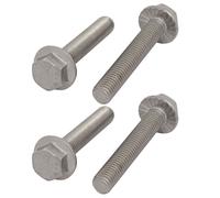 4pz M10x60mm filettatura acciaio Esagonale Seghettata Vite a flangia testa vite