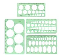 4pz Modello Circolare per Disegnare, Stencil Cerchio Plastica Premium Stencil Geometrici Disegno Misurazione Ampiamente Utilizzato per Progettazione Disegni Matematici Architettonici(Verde)
