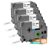 4Pz Nastro per Etichette Compatibile Brother P-Touch Tze-231 Tze231 TZ-231