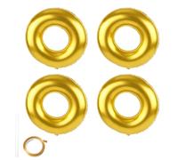 4pz Palloncini Feste Compleanno Anello Dorato, 71cm Grandi Palloncini Lamina d'Oro per Bambini Compleanno Baby Shower Tema Cartoni Animati Festa Carnevale Decorazioni Stanza