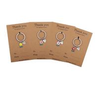 4pz Portachiavi Apprezzamento per l'Insegnante, Portachiavi Regalo Ringraziamento con Ciondolo a Fiore Cuore Thank You for Helping Me Grow Regalo Festa Insegnante per San Valentino (4 Colori)