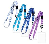 4pz Regolabili Cordino per Porta Badge, Cordino al Collo Cordino da Crociera Impermeabile con Badge Identificativo per Accessori Essenziali per la Crociera (4 Colori)