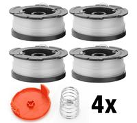 4pz Ricambio Bobine W/ Coperchio Per BlackDecker Prato Rasaerba Filato Set