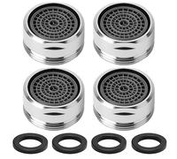 4pz Rompigetto Rubinetto M24, Aeratore per Rubinetti Risparmio Idrico Antispruzzo, Filtri Rubinetti Lavandino Acciaio Inox, Filtro Alta Qualità con 4pz Guarnizioni per Cucina e Bagno