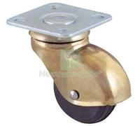4PZ RUOTA SFERICA GIREVOLE 210 AVO A OTTONATO GOMMA D.MM 35X18 P.MM 40X40: