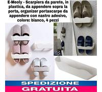 4pz Scarpiera da parete Adesiva,da appendere sopra la porta.Portascarpe