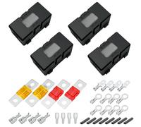 4pz Set di Portafusibili Midi, Portafusibili per Auto, con 40A, 50A Mega Fuse, Terminale, Tubo Termorestringente, Inserti a Molla, Manicotti Mega Fuse Holder, per Auto, Barca, Camion, Veicoli